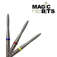 Magic Bits, набор алмазная фреза пламя кругл. кончик (1.8 мм, средне-мягкая), 2 шт
