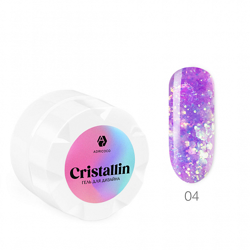 Adricoco, гель для дизайна ногтей "Cristallin" (№04), 5 мл