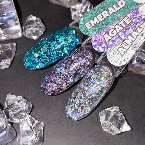 Patrisa nail, Diamond Gel - гель для дизайна с глиттером (Agate), 5 гр