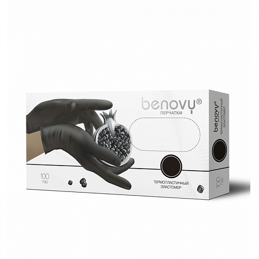 Benovy, ТPE - перчатки из термопластичного эластомера (черные, XL), 100 пар