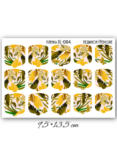Anna Tkacheva, набор №51 наклейки пленки для педикюра (Птицы, цветы, узоры), 3 шт