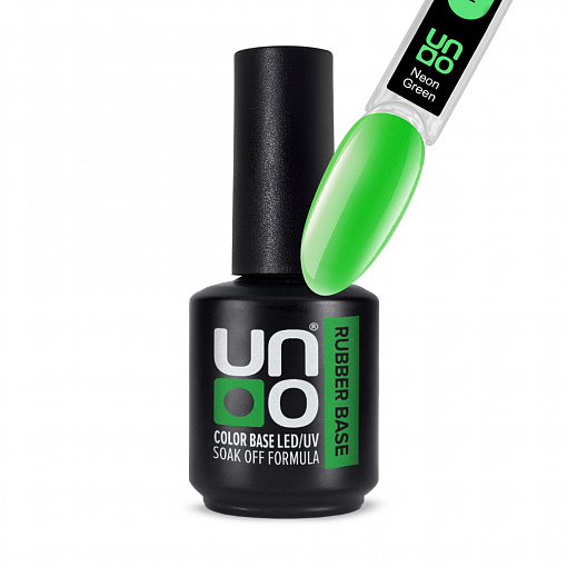 Uno, Color Rubber Base - неоновое камуфлирующие базовое покрытие (Neon Green), 12 гр