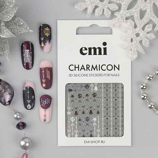 EMI, Charmicon 3D Silicone Stickers - 3D-наклейки для ногтей №226 (Новогодний декор)
