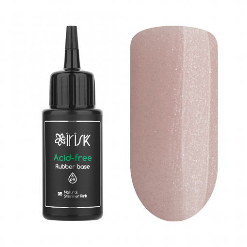 Irisk, Acid-free Rubber Base - база каучуковая бескислотная (05 Natural Shimmer Pink), 50 мл