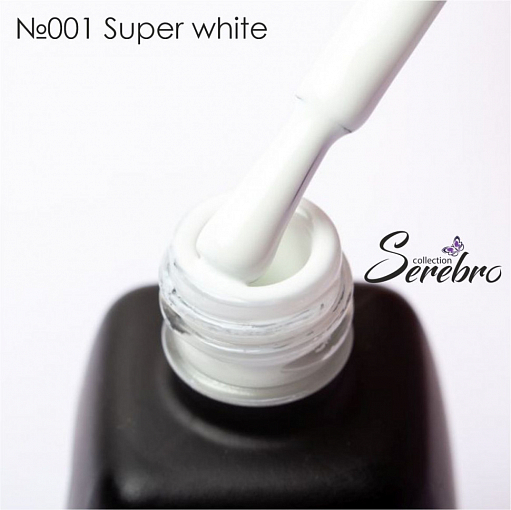 Serebro, гель-лак №001 Super white, 11 мл