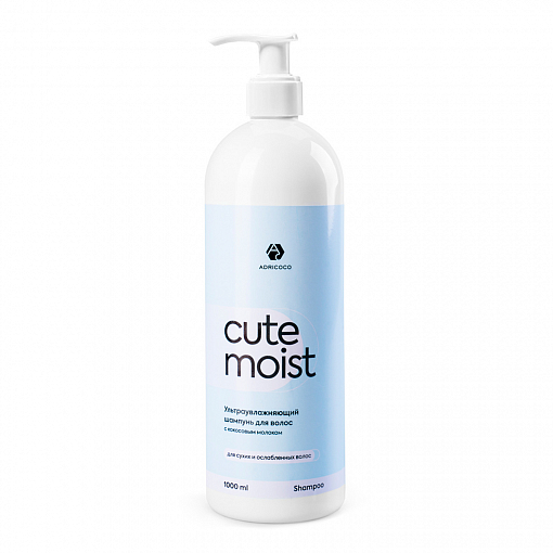 Adricoco, CUTE MOIST - ультраувлажняющий шампунь для волос с кокосовым молоком, 1000 мл