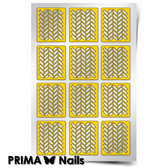 PrimaNails, Трафарет для дизайна ногтей (Принт «Кирпичики 2»)