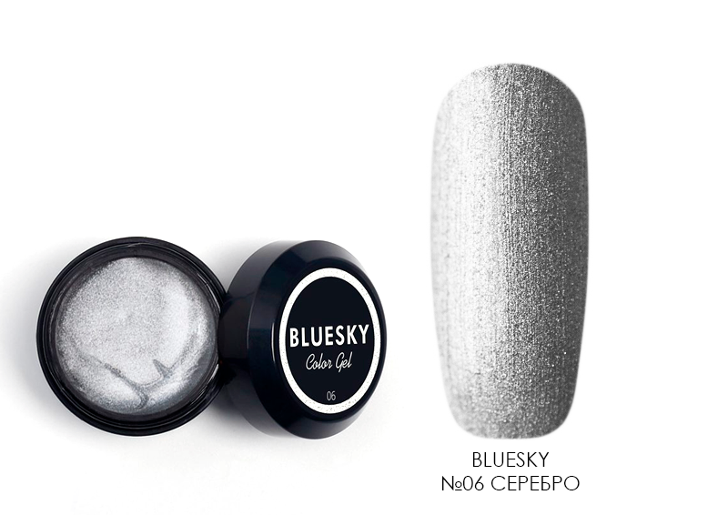Bluesky, Color gel - цветной гель (№06 Серебро), 8 мл