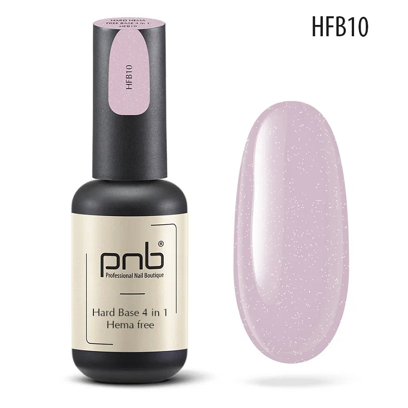 PNB, Hard Hema Free Base - жесткая цветная база для ногтей без содержания HEMA (HFB10), 8 мл