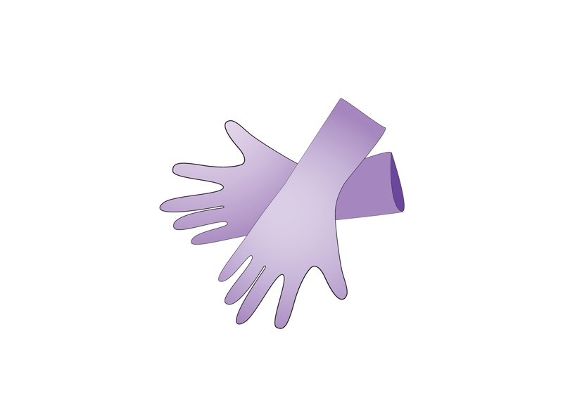 Irisk, перчатки нитриловые неопудренные (02 сиреневые, размер M), 47-50 пар