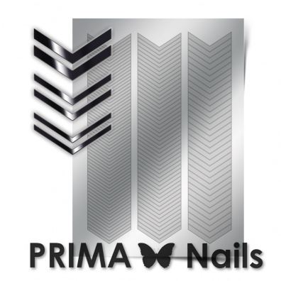PrimaNails, Метализированные наклейки (GM-07, серебро)