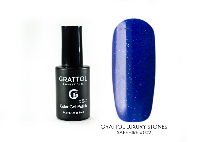 Grattol, гель-лак "Luxury Stones" (Sapphire 02), 9 мл