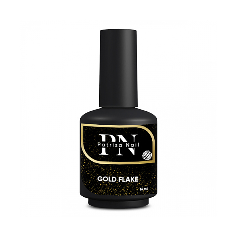 Patrisa nail, Gold Flake - топ глянцевый с золотыми хлопьями (без л/c), 16 мл