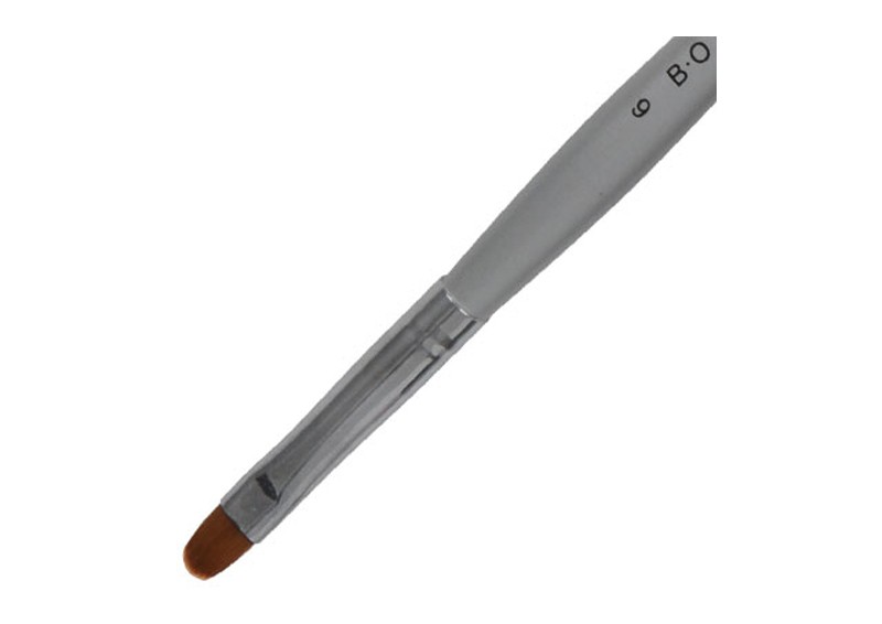 Irisk, кисть для геля искусственный ворс, с деревянной ручкой овал ВО №6