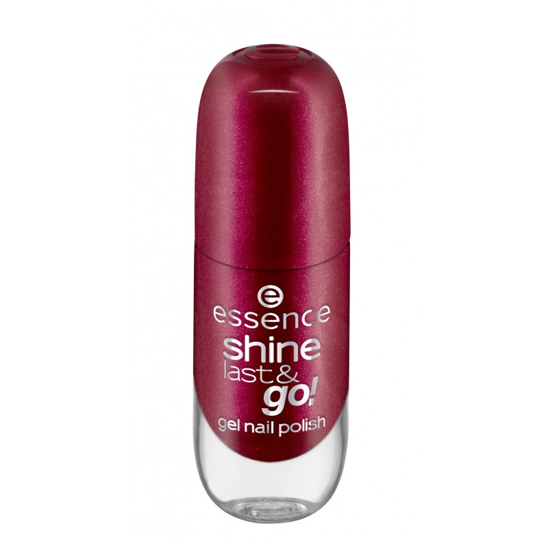 Essence, shine last & go! — лак для ногтей (брусничный с шиммером т.52), 8 мл