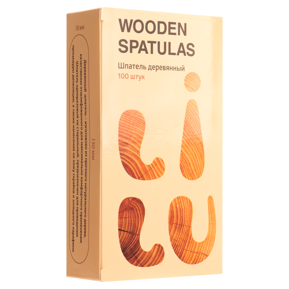 Lilu, шпатели деревянные в коробке (150х18х1,5 мм), 100 шт