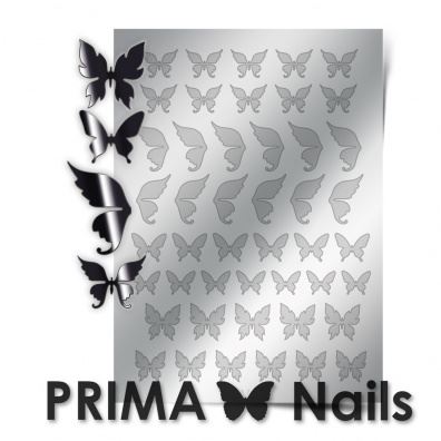 PrimaNails, Метализированные наклейки (BF-01, серебро)