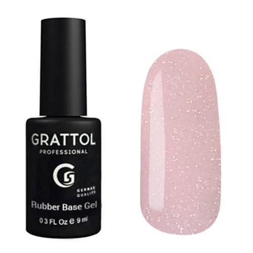 Grattol, Base Glitter - база-камуфляж с шиммером (№05), 9 мл