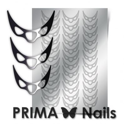 PrimaNails, Метализированные наклейки (CL-007, серебро)