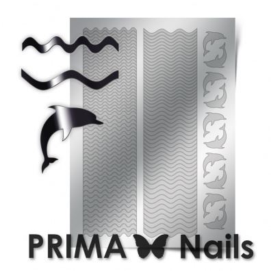 PrimaNails, Метализированные наклейки (SEA-002, серебро)