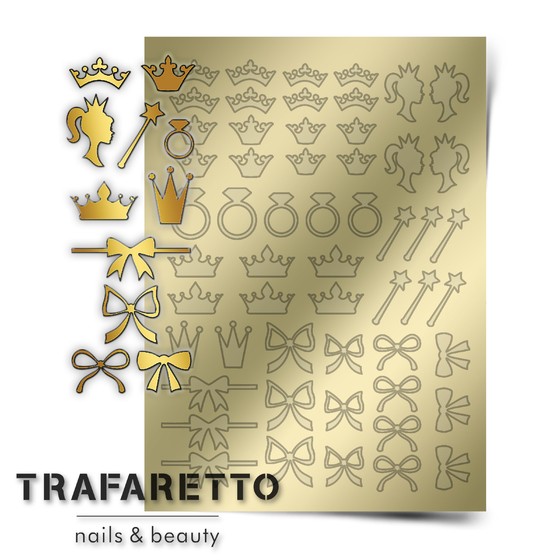 Trafaretto (Prima nails), Металлизированные наклейки (PR-01, золото)
