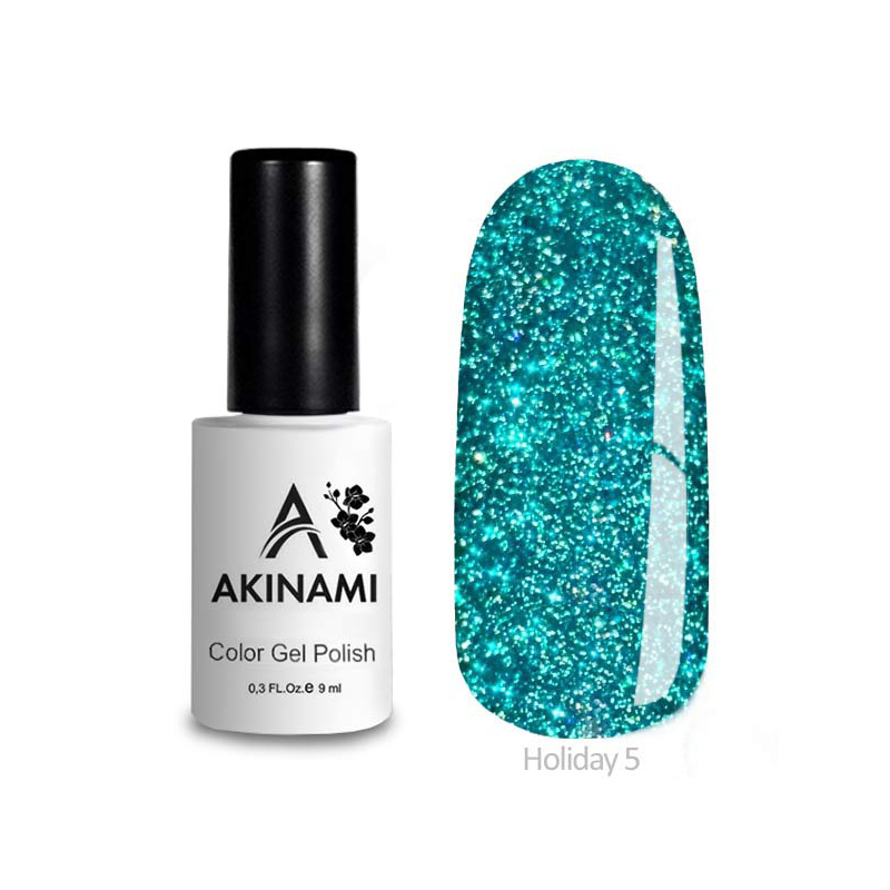 Akinami, Color Gel Polish - гель-лак светоотражающий (Holiday №05), 9 мл