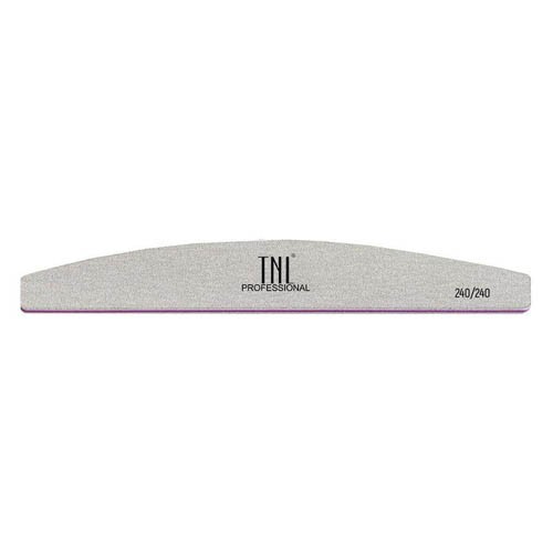 TNL, Пилка для ногтей высокое качество в индив. упаковке (лодочка 240/240, серая)