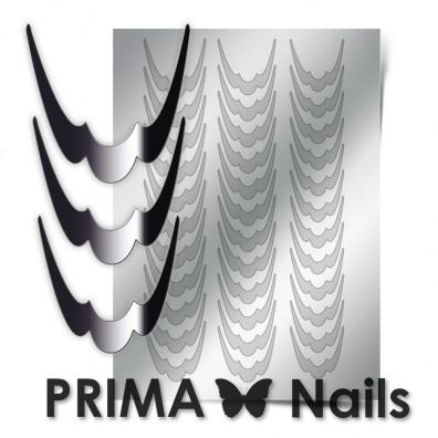 PrimaNails, Метализированные наклейки (CL-009, серебро)