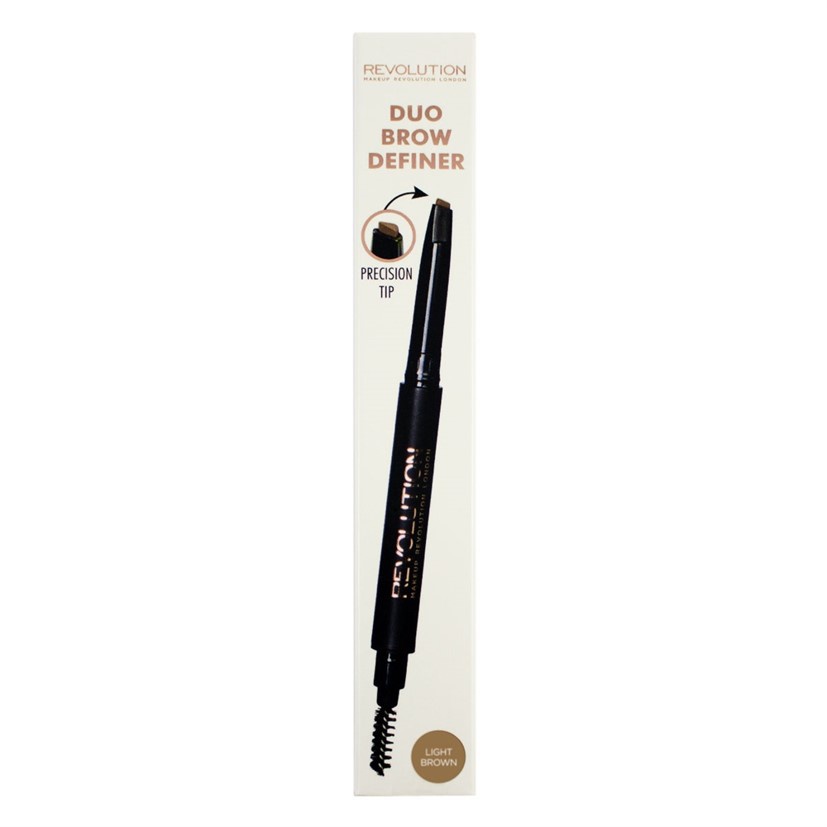 Makeup Revolution, Duo Brow Pencil - карандаш для бровей (Light Brown)