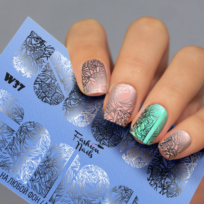 Fashion Nails, слайдер-дизайн "White" №37 Fashion Nails, слайдер-дизайн "White" №37