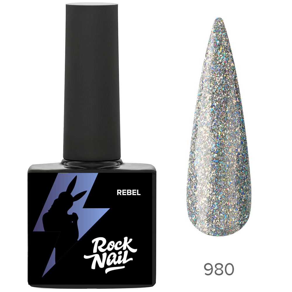 RockNail, гель-лак светоотражающий Rebel №980, 10 мл