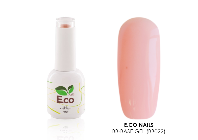 E.co nails, base Coat 2в1 - цветная база (BB022), 10 мл