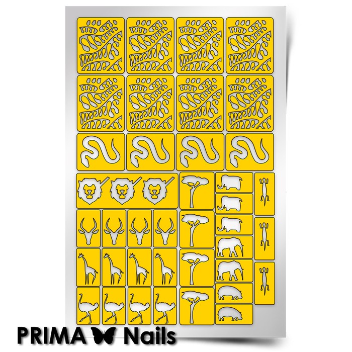 PrimaNails, Трафарет для дизайна ногтей (Сафари)