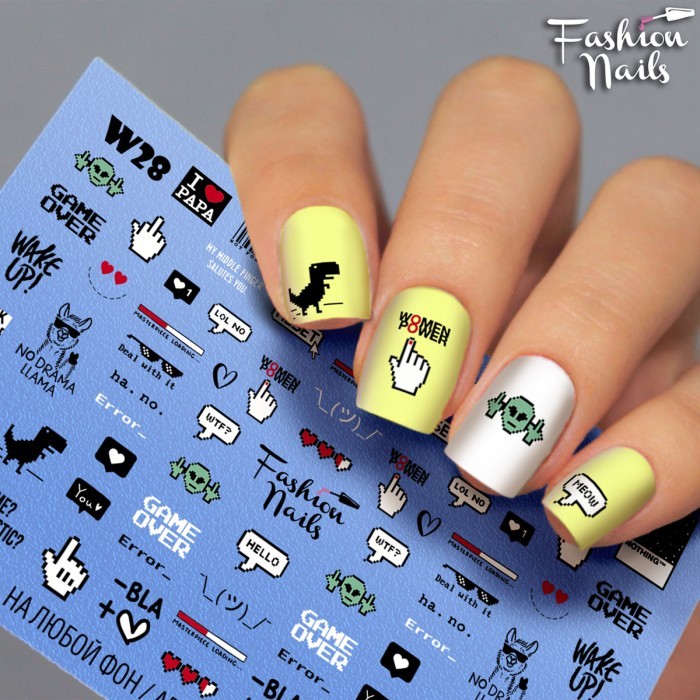 Fashion Nails, слайдер-дизайн "White" №28 Fashion Nails, слайдер-дизайн "White" №28