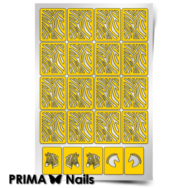 PrimaNails, Трафарет для дизайна ногтей (Зебра)