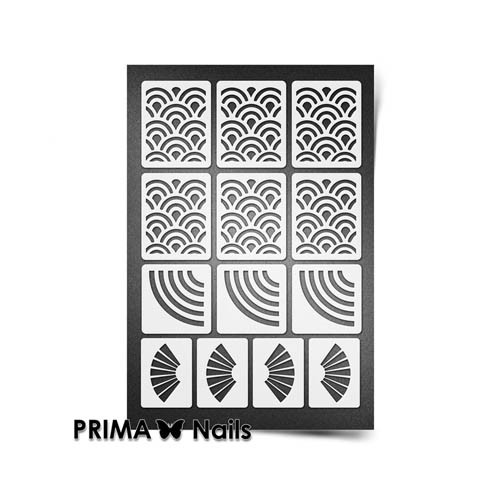 PrimaNails, Трафарет для дизайна ногтей (Япония), мини формат