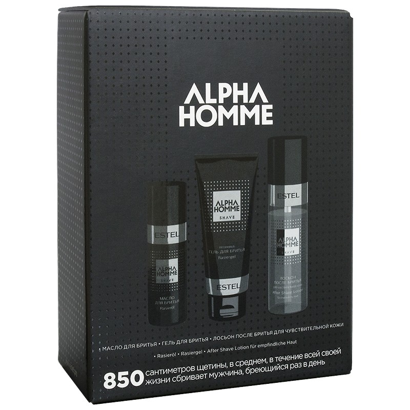 Estel, Alpha Homme 850 - набор для бритья (масло д/бритья, гель д/бритья, лосьон после бритья) Estel, Alpha Homme 850 - набор для бритья (масло д/бритья, гель д/бритья, лосьон после бритья)
