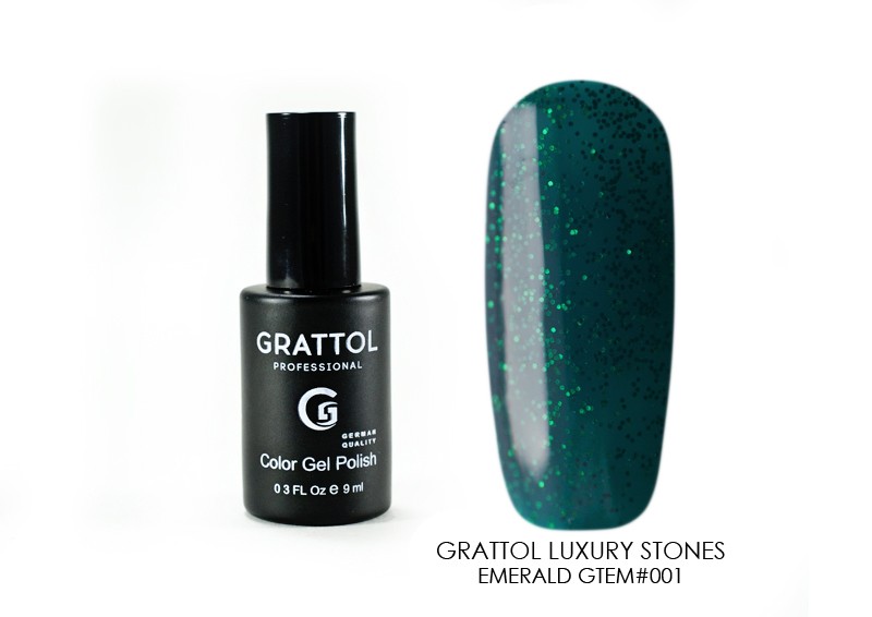 Grattol, гель-лак "Luxury Stones" (Emerald 01), 9 мл