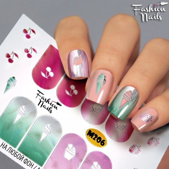 Fashion Nails, слайдер-дизайн "Metallic" №206 Fashion Nails, слайдер-дизайн "Metallic" №206