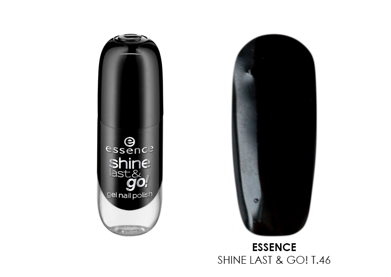 Essence, shine last & go! — лак для ногтей (черный т.46), 8 мл
