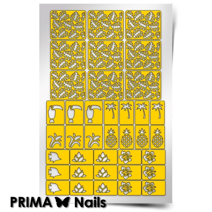 PrimaNails, Трафарет для дизайна ногтей (Тропики)