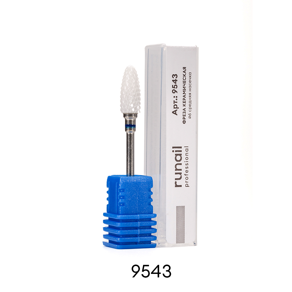 RuNail, фреза керамическая кукуруза №9543 (средняя насечка, d6мм) RuNail, фреза керамическая кукуруза №9543 (средняя насечка, d6мм)