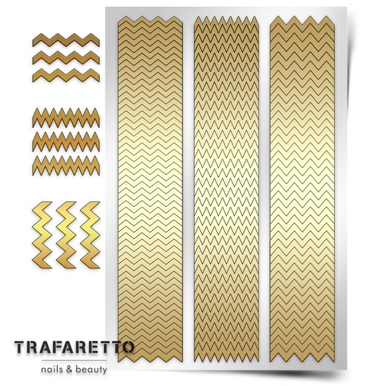Trafaretto (Prima nails), трафарет для дизайна ногтей (Зигзаги)