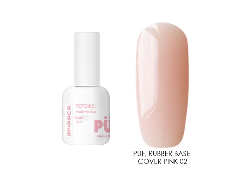 PUF, Rubber Base cover pink - камуфлирующая каучуковая база (№02), 10 мл