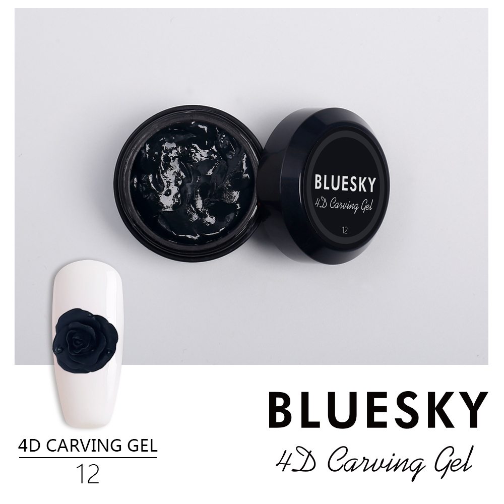 Bluesky, 4D Carving gel - пластилин (№12 Черный), 8 мл