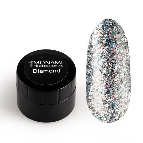 Monami, гель-лак Diamond Silver Star (платиновый), 5 гр