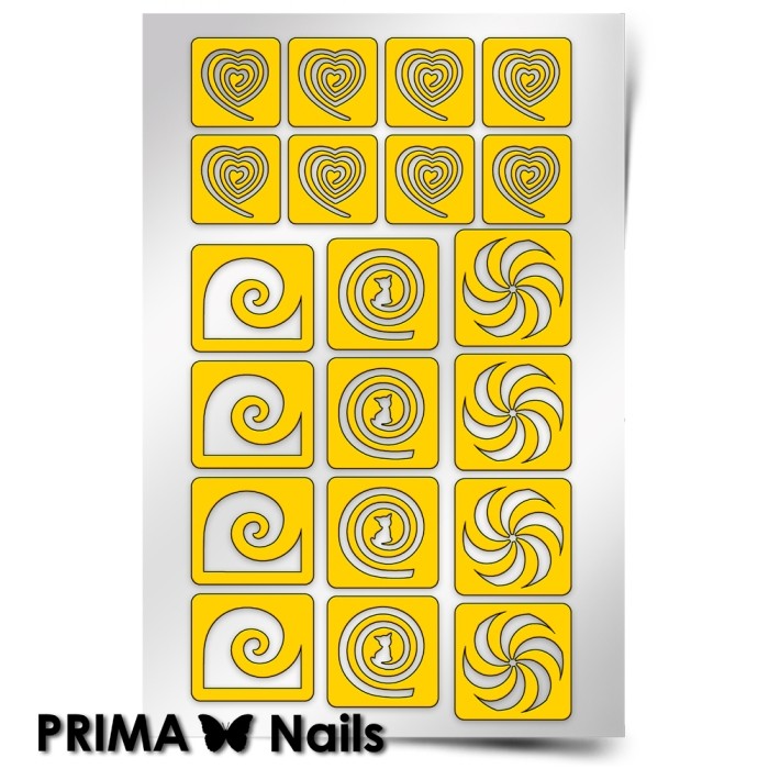 PrimaNails, Трафарет для дизайна ногтей (Спирали "Фантазия")