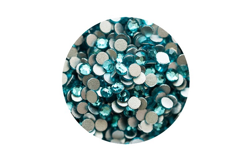 Стразы граненное стекло "Aquamarine", ss6 (2 мм), 30 штук
