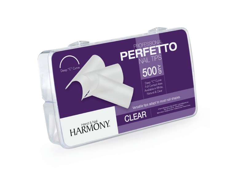 Gelish Harmony, Perfetto Clear Tips - типсы прозрачные, 500 шт