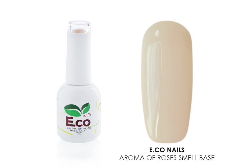 E.co nails, Aroma of Roses smell Base - цветная база 2в1, 10 мл